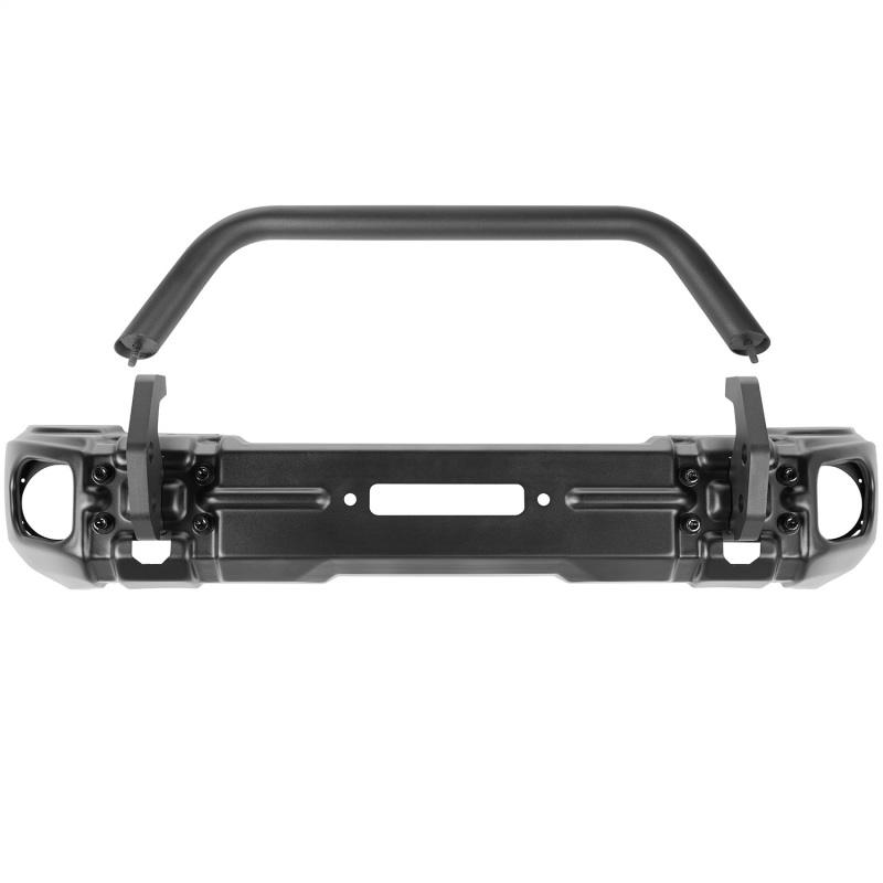 Jeep Wrangler Bumper - Front - Rugged Ridge - Arcus with Overrider - Satin Black - `18-`21